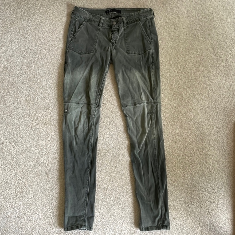 Super skinny green jeans